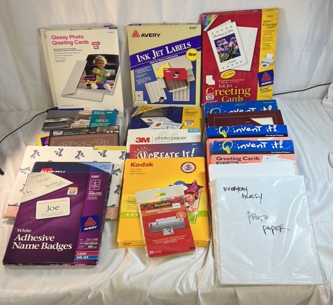 Lot of Photo Paper Greeting Cards Avery Labels Inkjet Craft Supplies