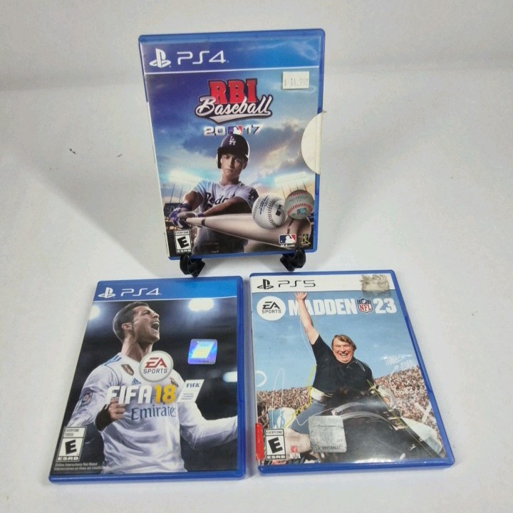 Lot of 3 Sony PS4 Sports Video Games RBI Baseball 17 Madden 23 FIFA 14