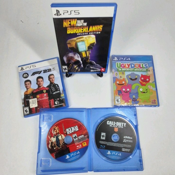 Lot of 4 Sony PS4 PS5 Video Games Borderlands Call of Duty UglyDolls Bundle