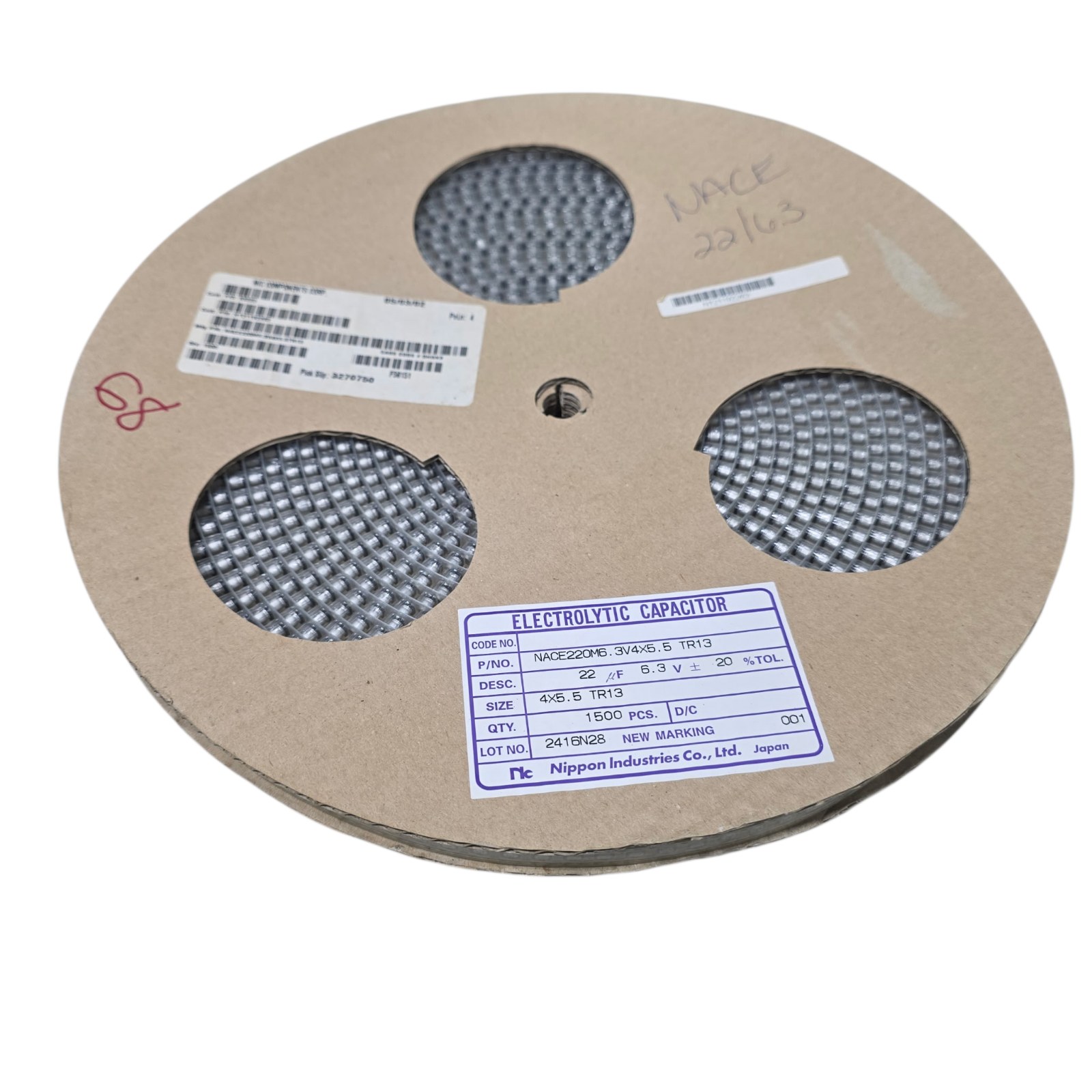 NOS Surplus Nippon NACE220M6.3V4X5.5TR13 SMD Electrolytic Capacitors 22uF 6.3V 4x5.5 - Qty 1500