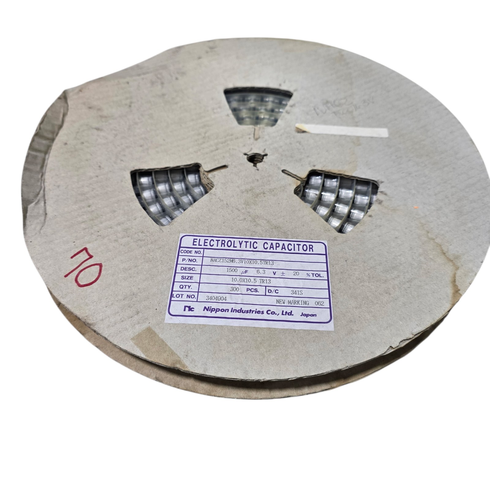 NOS Surplus Nippon NACZ152M6.3V10X10.5TR13 SMD Electrolytic Capacitors 1500uF 6.3V 10x10.5 - Qty