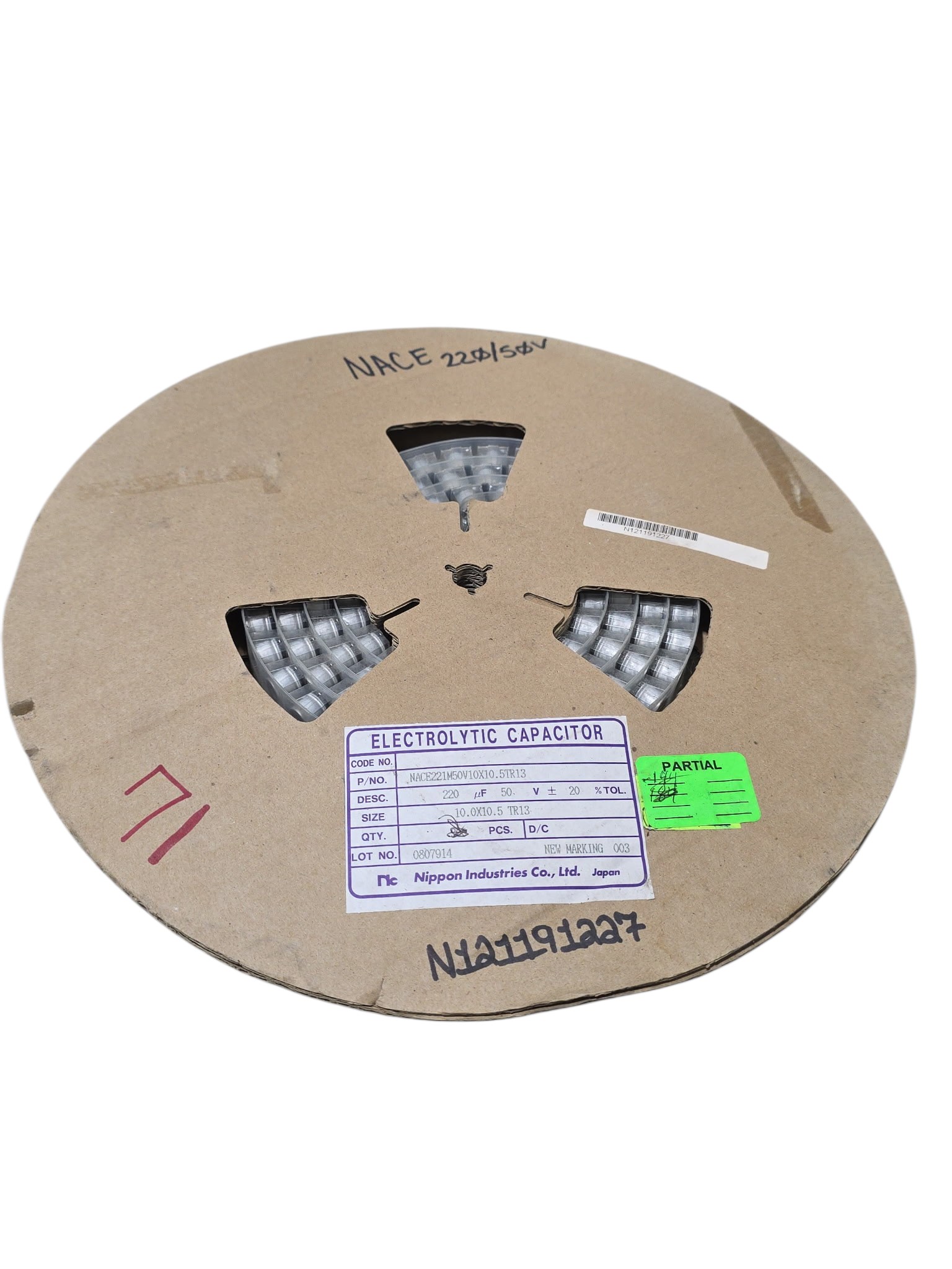 NOS Surplus Nippon NACE221M50V10X10.5TR13 SMD Electrolytic Capacitors 220uF 50V 10x10.5