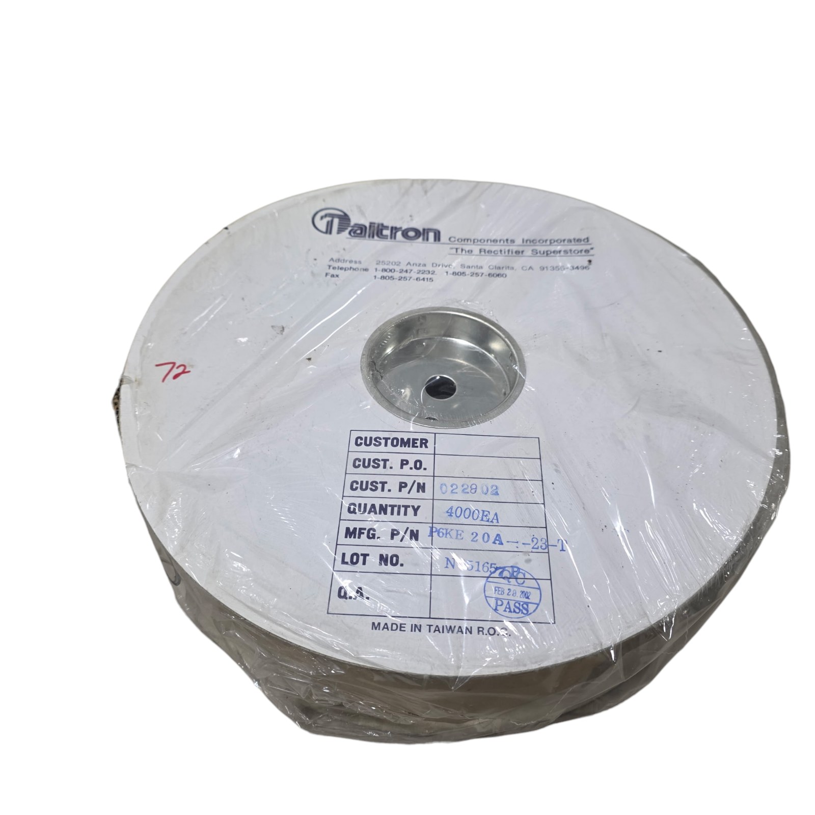 NOS Surplus Taitron P6KE20A DO-15 TVS Diodes - Qty 4000 - PN P6KE20A-23-T