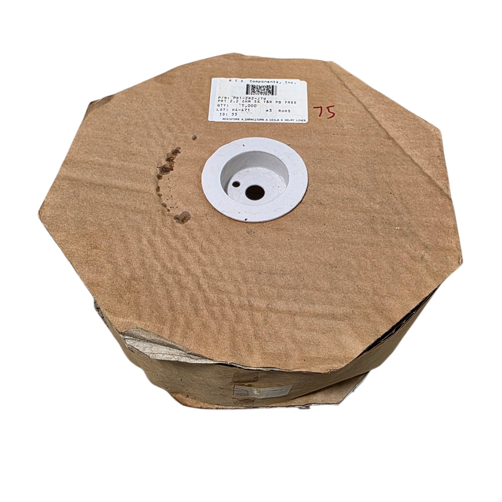 NOS Surplus RCD Components PR1-2R2-JTW Resistors 2.2 Ohm 5% T&R - Qty 1000