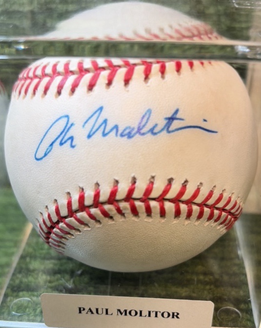 Paul Molitor Autographed Baseball with COA  Minnesota Twins