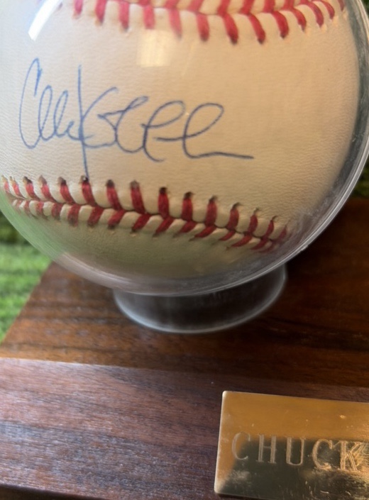 Chuck Knobloch Autographed Baseball & Stand with Card-Minnesota Twins