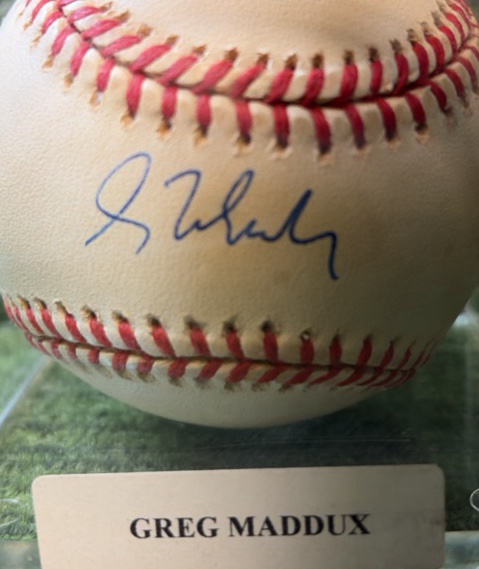 Greg Maddoxs Sweet Spot Autographed Baseball HOF Atlanta Braves wCOA