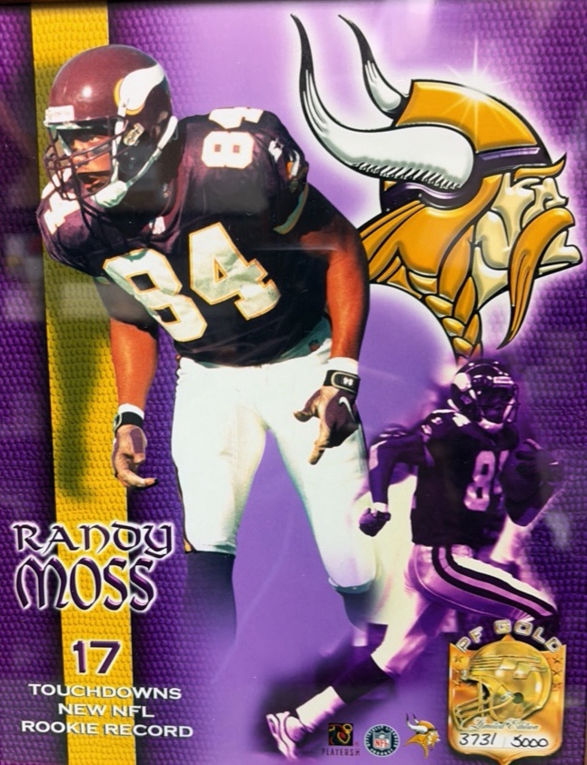 Minnesota Vikings Randy Moss 1999 10.5 x 12.5 Limited Edition PF Gold #3731 Minnesota Vikings