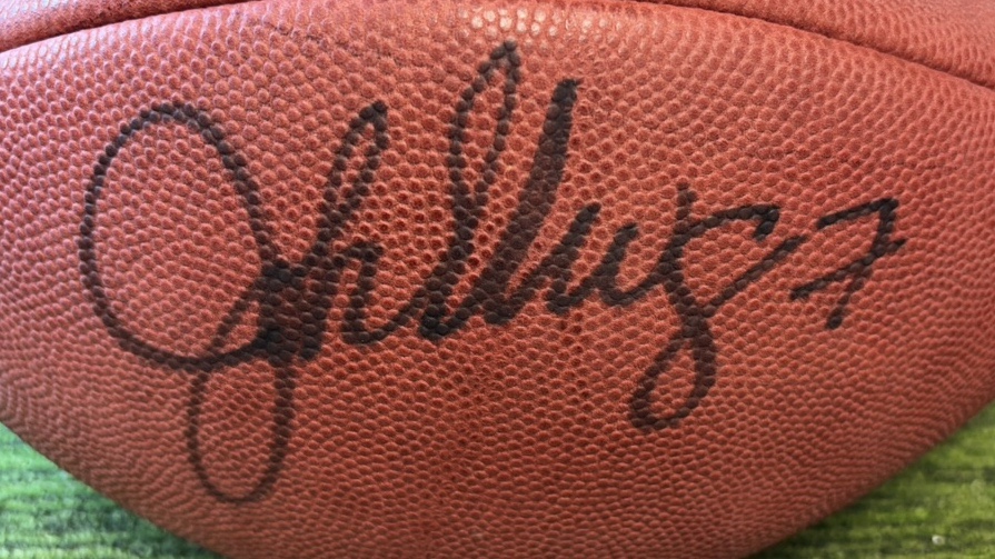 John Elway Aautographed NFL OfficialFootball Denver Broncos w COA