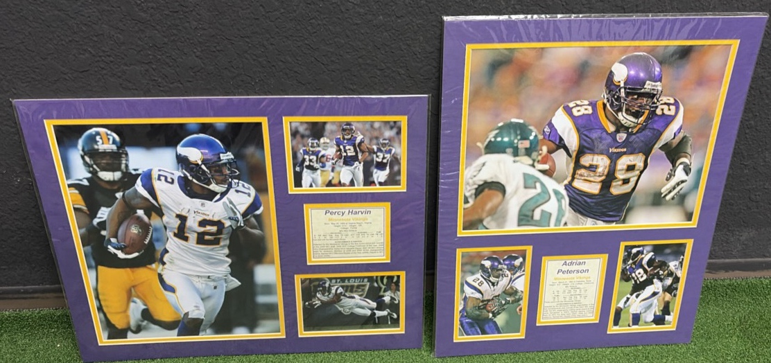 MINNESOTA VIKINGS Matted Art Percy Harvin & Adrian Peterson 16 x 20