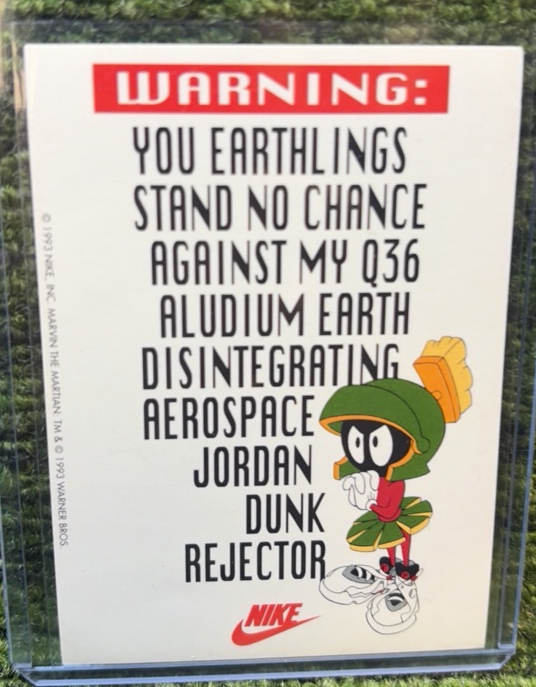 Michael Jordan 1993 Nike Marvin the Martian Promo Insert Card