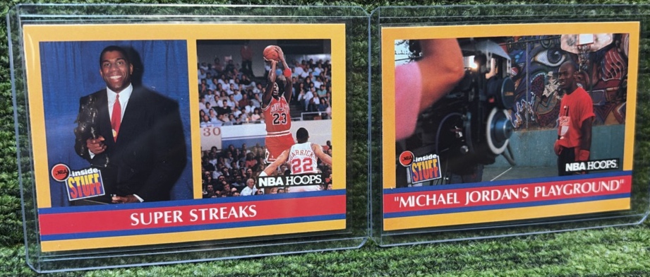 1990-91 NBA Hoops Michael Jordans Playground #382 & Super Streaks (Jordan) #385