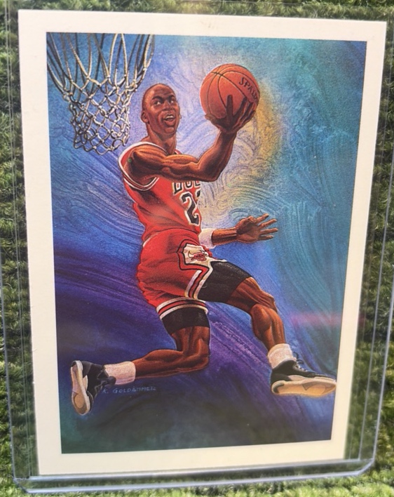 1990-91 NBA Hoops - Art Card Team Checklist Michael Jordan #358