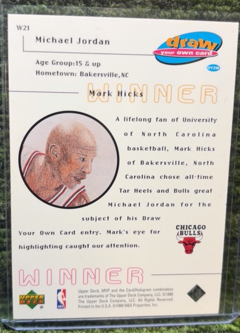 1999-00 Upper Deck MVP - Draw Your Own Card Winner Michael Jordan #W21