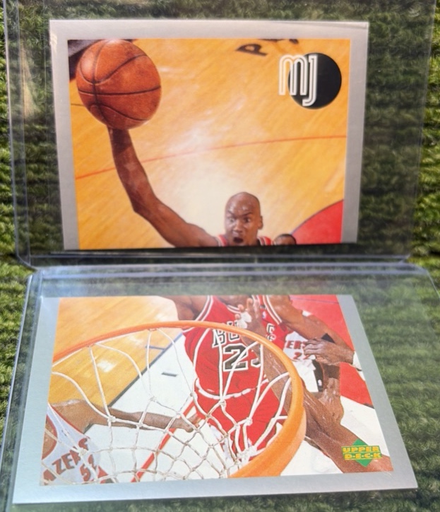 Michael Jordan 1998-99 Upper Deck MJ Sticker #101-102 Iconic  Slam Dunk