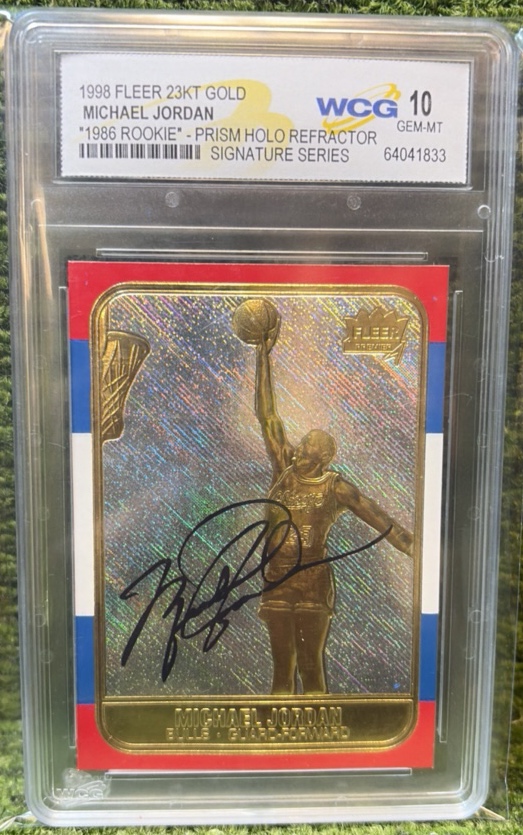 1998 Fleer 23KT Gold Michael Jordan 1986 Rookie Prism Holo WCG 10