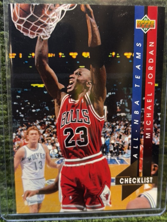 Michael Jordan 1993 Upper Deck All-NBA Checklist Card Chicago Bulls #AN 15
