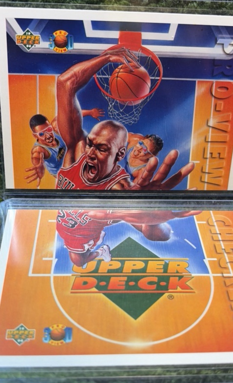 1993-94 Upper Deck Pro View 3D Checklist Michael Jordan 2 Card Set #109 & #110 