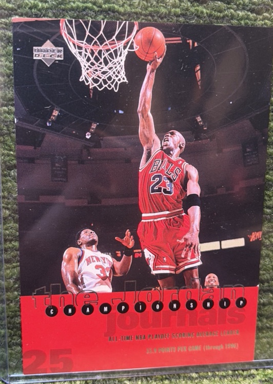 1997 Upper Deck Michael Jordan Memorable Moments Oversized Card 3.5x5 Journal 25 JUMBO CARD