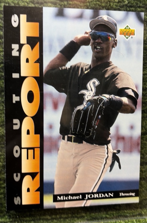 1994 Upper Deck Minors Scouting Report  SR3 Michael Jordan Box Topper 3.5x5 JUMBO CARD