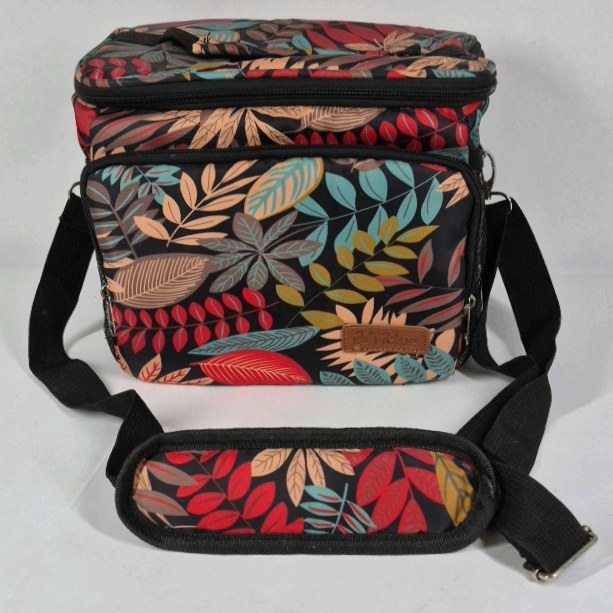 Fit & Fresh Insulated Lunch Bag Floral Pattern Shoulder Strap Cooler