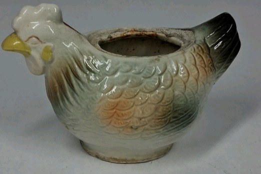 Vintage Style Ceramic Chicken Planter Pot Rooster Hen Figural Farmhouse Decor