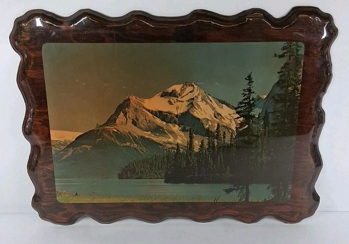 Scenic Mountain Lake Wood Frame Landscape Print