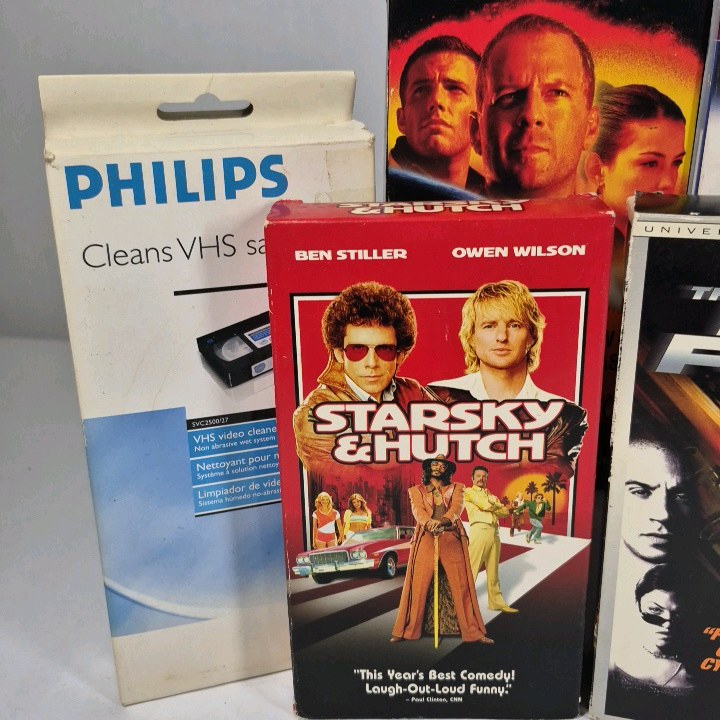 Lot of VHS Movies & VCR Head Cleaner Tapes Mixed Titles