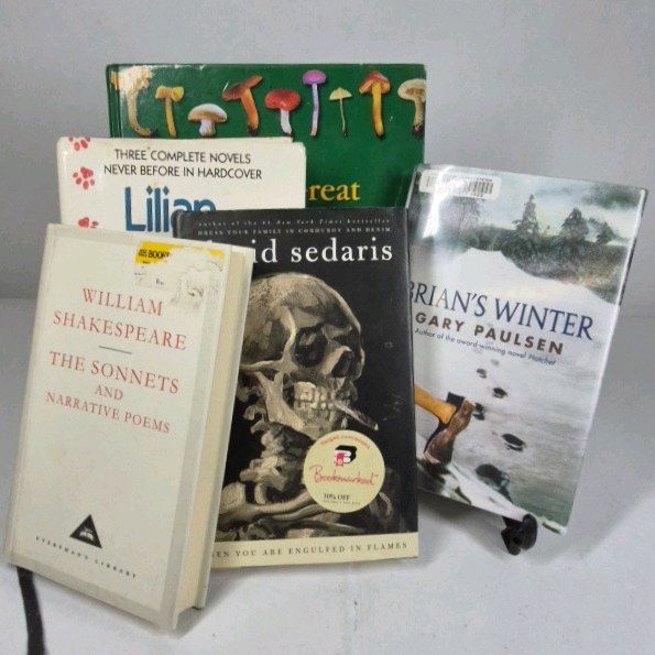 Book Lot Brians Winter Gary Paulsen David Sedaris Shakespeare Sonnets Lillian Jackson Braun