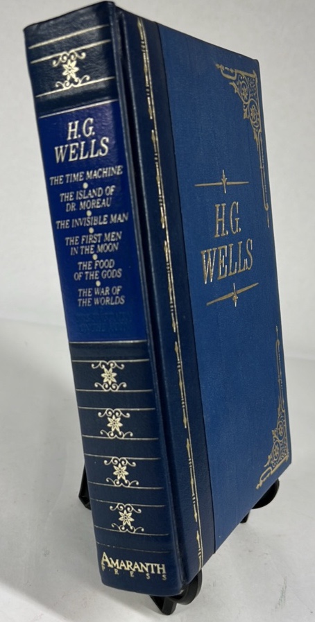 H.G. Wells Classic Science Fiction Collection Time Machine War of the Worlds Leatherbound Hardcover