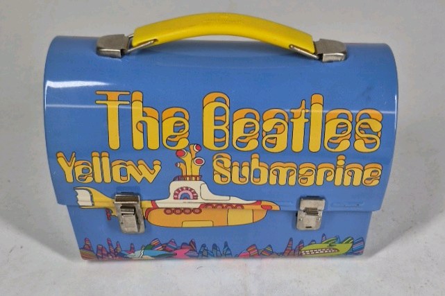 The Beatles Yellow Submarine Metal Lunch Box Tin Blue Psychedelic Design