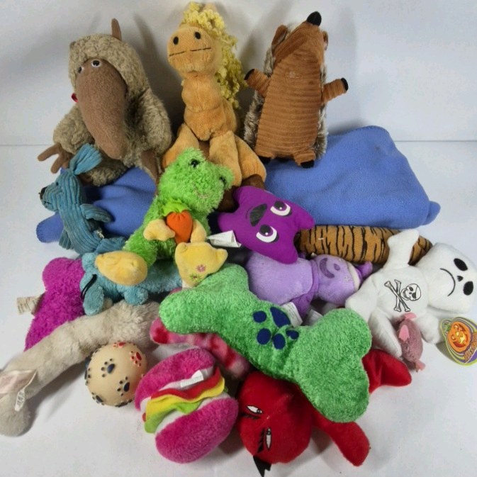 Dog Toys Plush Chew Toy Lot Mixed Animals Bone Squeaker Pet Toys Bundle
