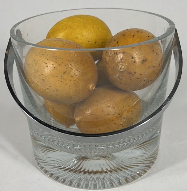 Modern Clear Glass Ice Bucket Style Bowl Thick Base Serving Dish