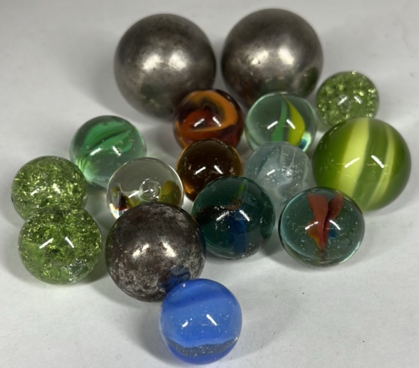 Mixed Marbles Lot Glass Swirl Shooter Steel Ball Assorted Colors