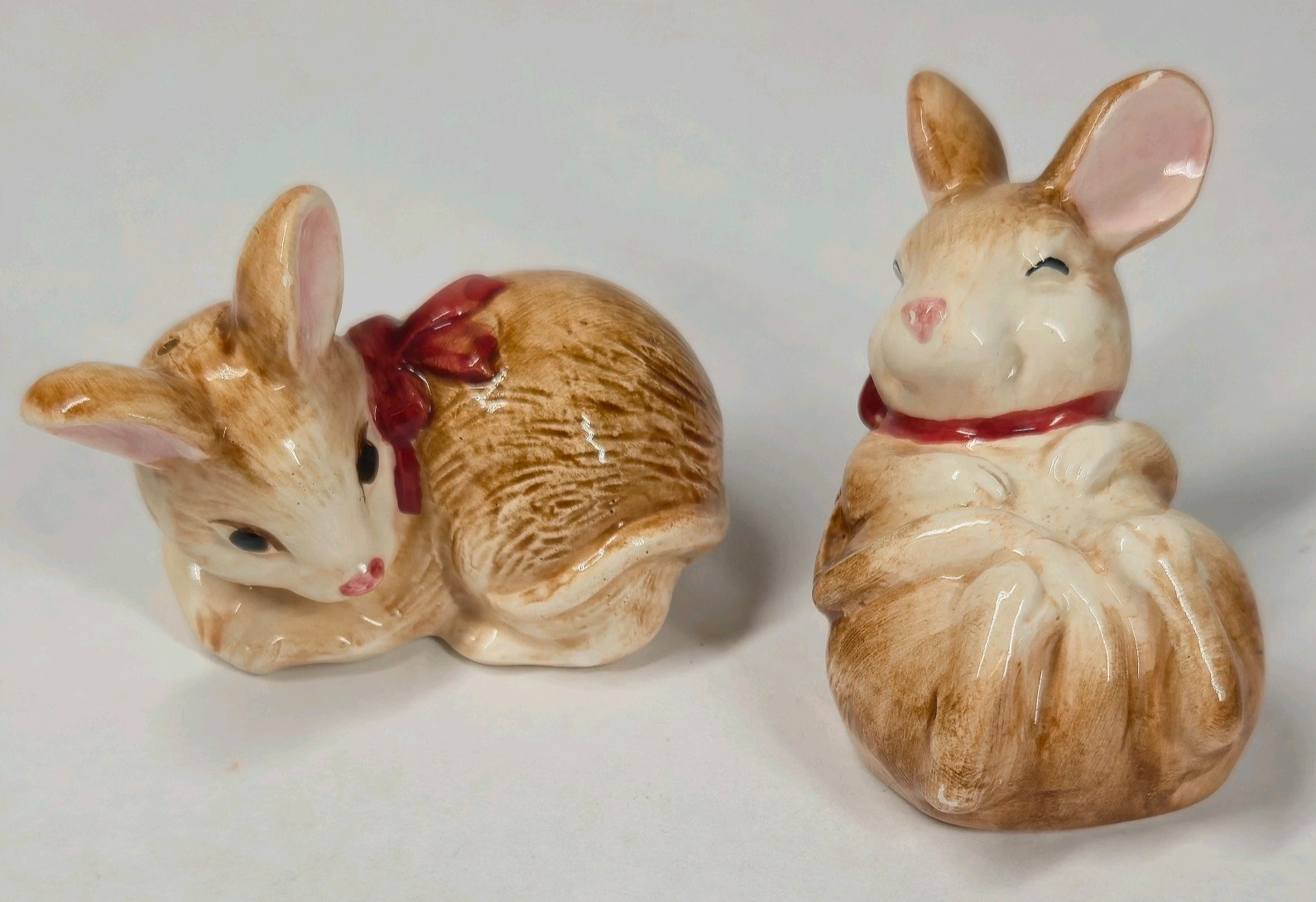 Ceramic Rabbit Salt and Pepper Shakers Bunny Set