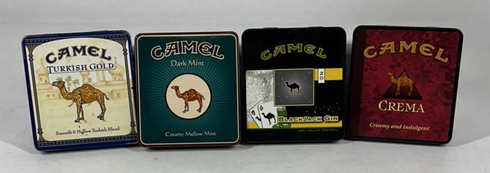 Camel Cigarette Tin Cases Lot Metal Tobacco Storage Advertising Collectible