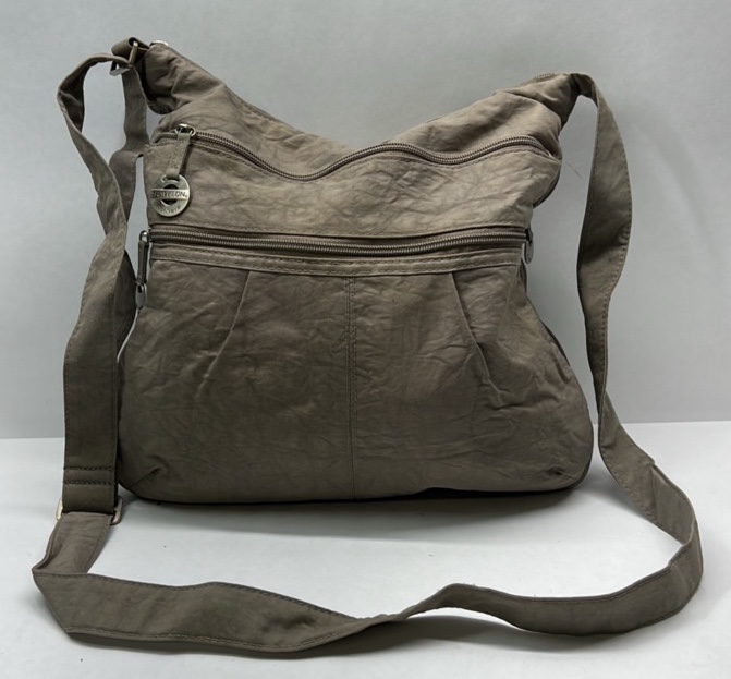 Travelon Crossbody Bag Gray Anti Theft Shoulder Purse Multi Pocket