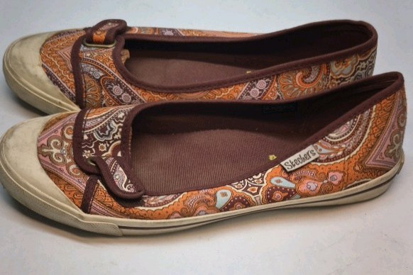 Skechers Mary Jane Flats Paisley Print Comfort Shoes Womens Size 8.5