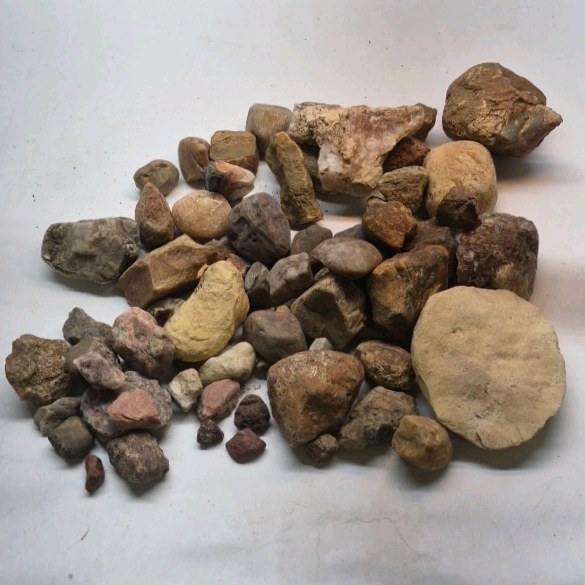 Mixed Natural Stone Rock Collection Assorted Rough River Rocks Display Craft Lot