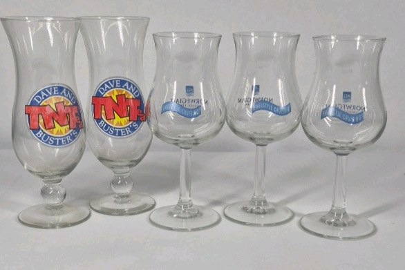 Dave & Busters TNT Glasses Set Hurricane Beer Goblet Barware