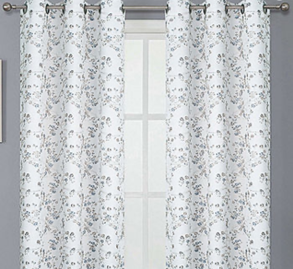 2 Panel Regal Home Arlo Grommet Top Energy Saving Blackout Set of 2 Curtain Panel Curtain  Natural Color  Length 84 Inch Curtain Width 38 Inch