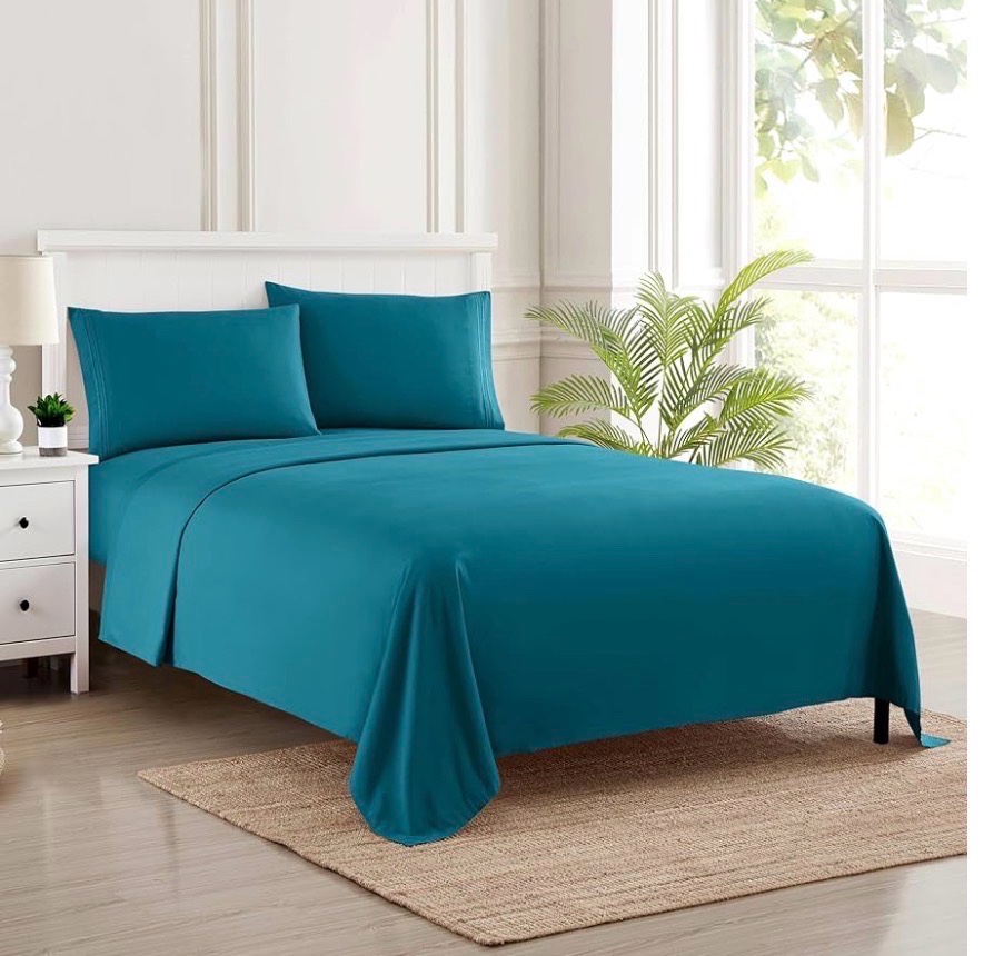 Queen Size Bed Sheets - Breathable Luxury Sheets with Full Elastic & Secure Corner Straps Built In - 1800 Supreme Collection Extra Soft Deep Pocket Bedding, Sheet Set, EXTRA DEEP pocket - Queen, Teal