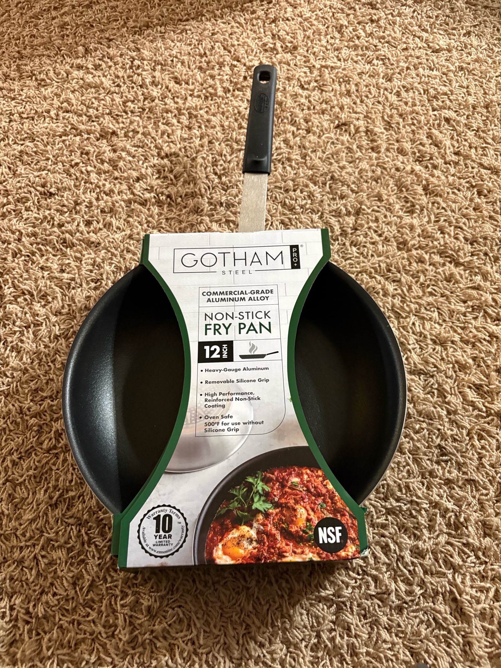 Gotham Steel Pro Commercial Grade Aluminum Alloh Nonstick Fry Pan 12-inch Size