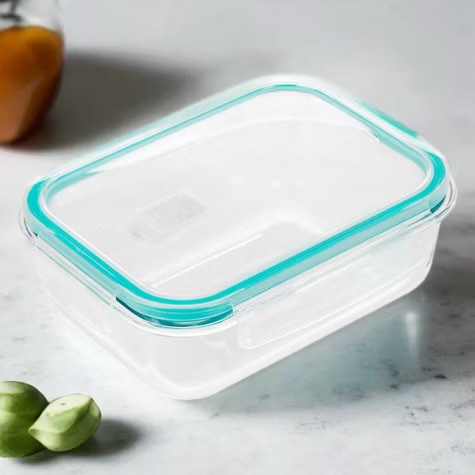 14 Piece Locking Glass Food Storage Containers. Combination of Square and Round