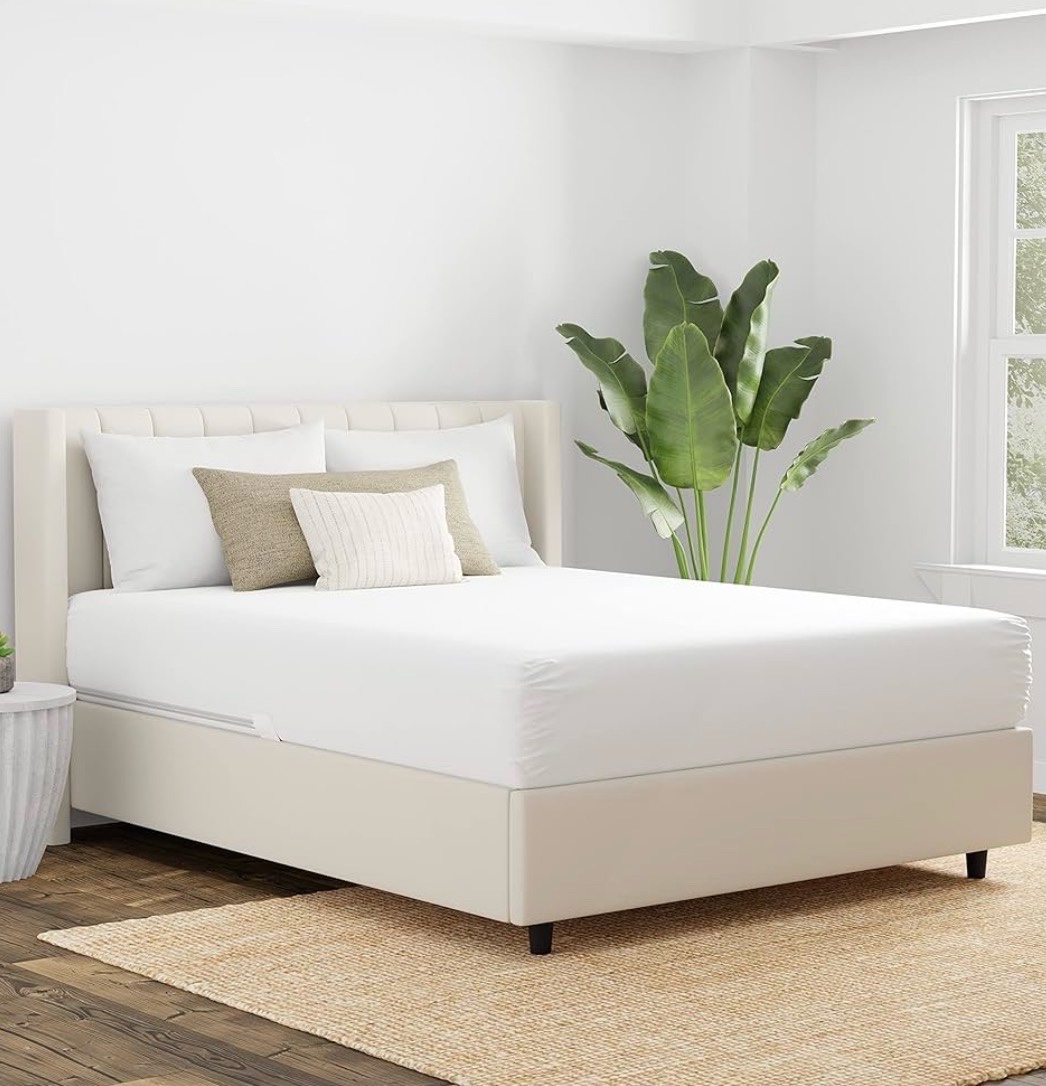 AllerEase Cotton Fresh Mattress Protector - Full Size Cotton Zip Flexfit Waterproof Allergy Defense Odor Neutralizing