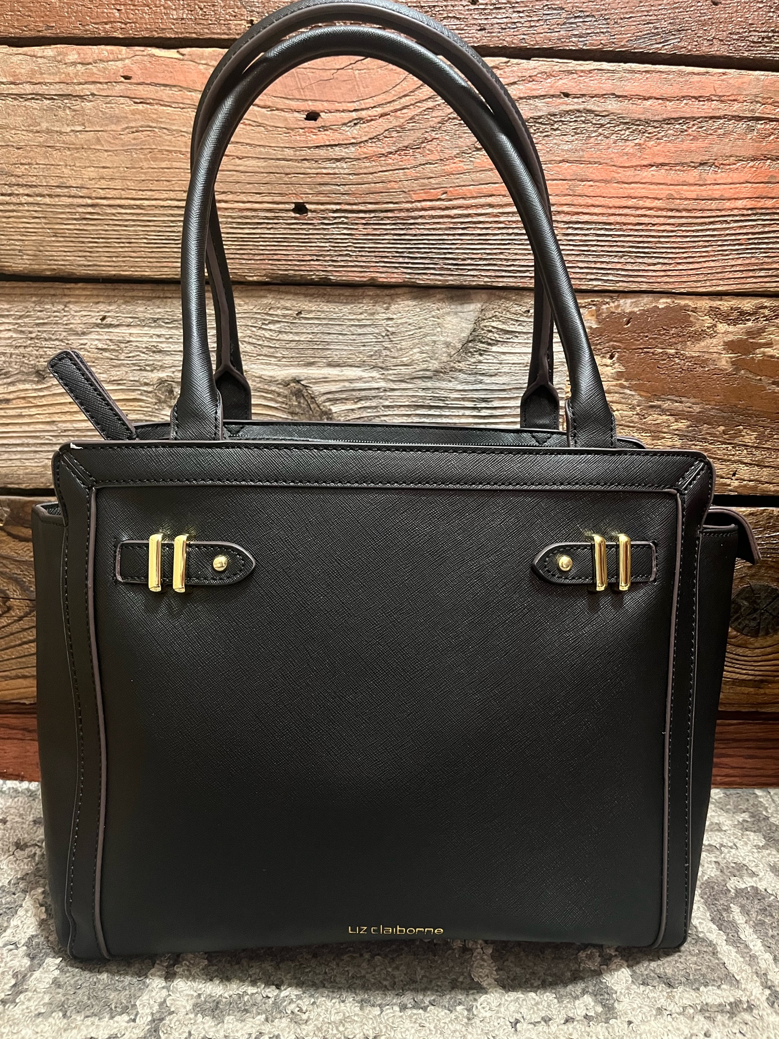 Liz Claiborne Tuxedo Tote Bag Black  Retail $80