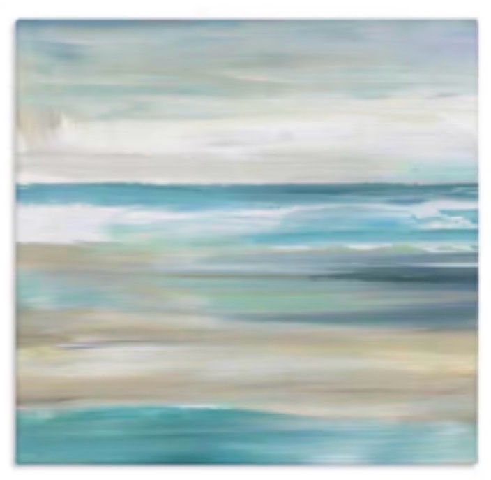 Abstract Beach Sand Ocean Waves by Nan Unframed Graphic Art Print Coastal 24 in. x 24 in.