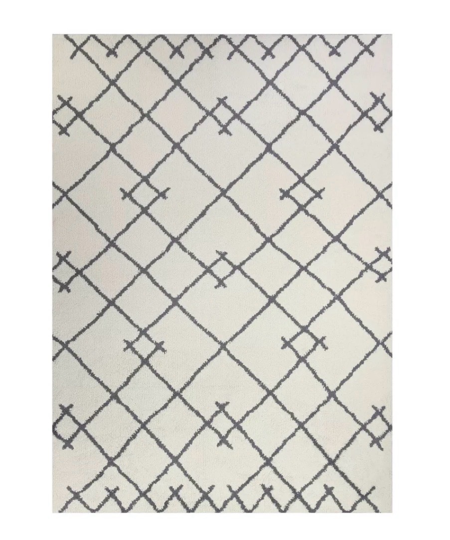 Indoor Area Rug 5-Feet X 7-Feet Cream Color With Gray Accents From Project 62 Pile 100% Olefin 5x7 Area
