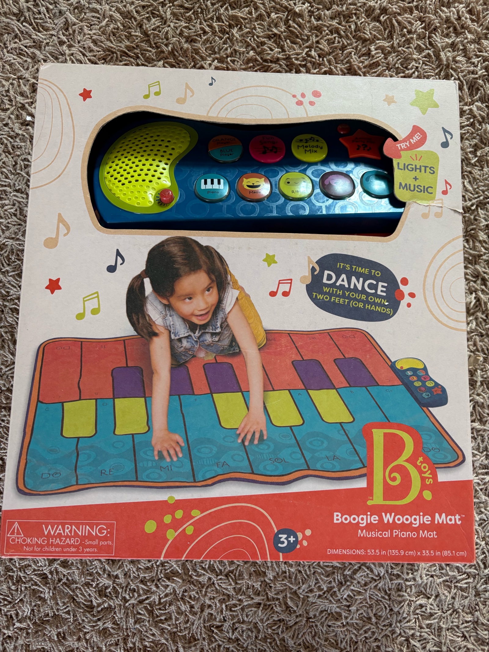 Boogie Woogie Musical Piano Mat for Kids, Lights and Music Ages 3