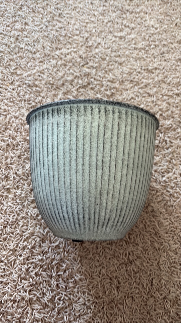 Natural IronStone GardenFlower Pot, 1.32 Gallon 8-Inches Wide Latte Light Brown Tannish Color